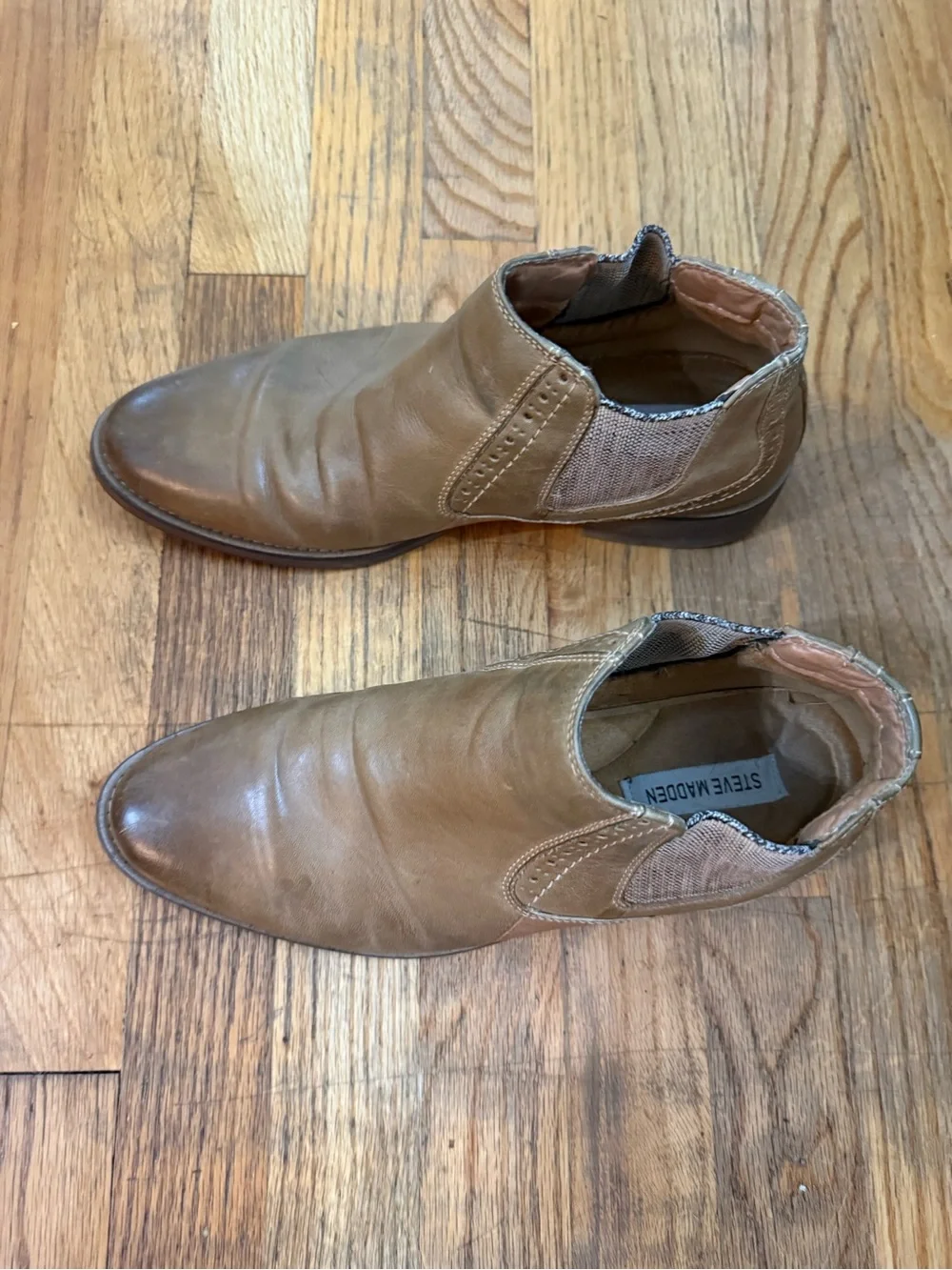 Steve Madden Paxton 9 Men's Tan Chelsea Boots - Classic Slip-On Ankle Boots